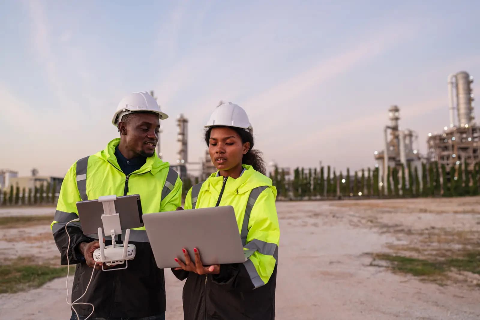 a picture of a mining field with mining vehicles